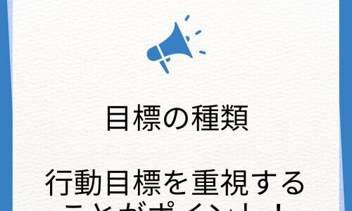 【重要な２種類の目標】成果（結果）目標ではなく行動目標を設定しよう